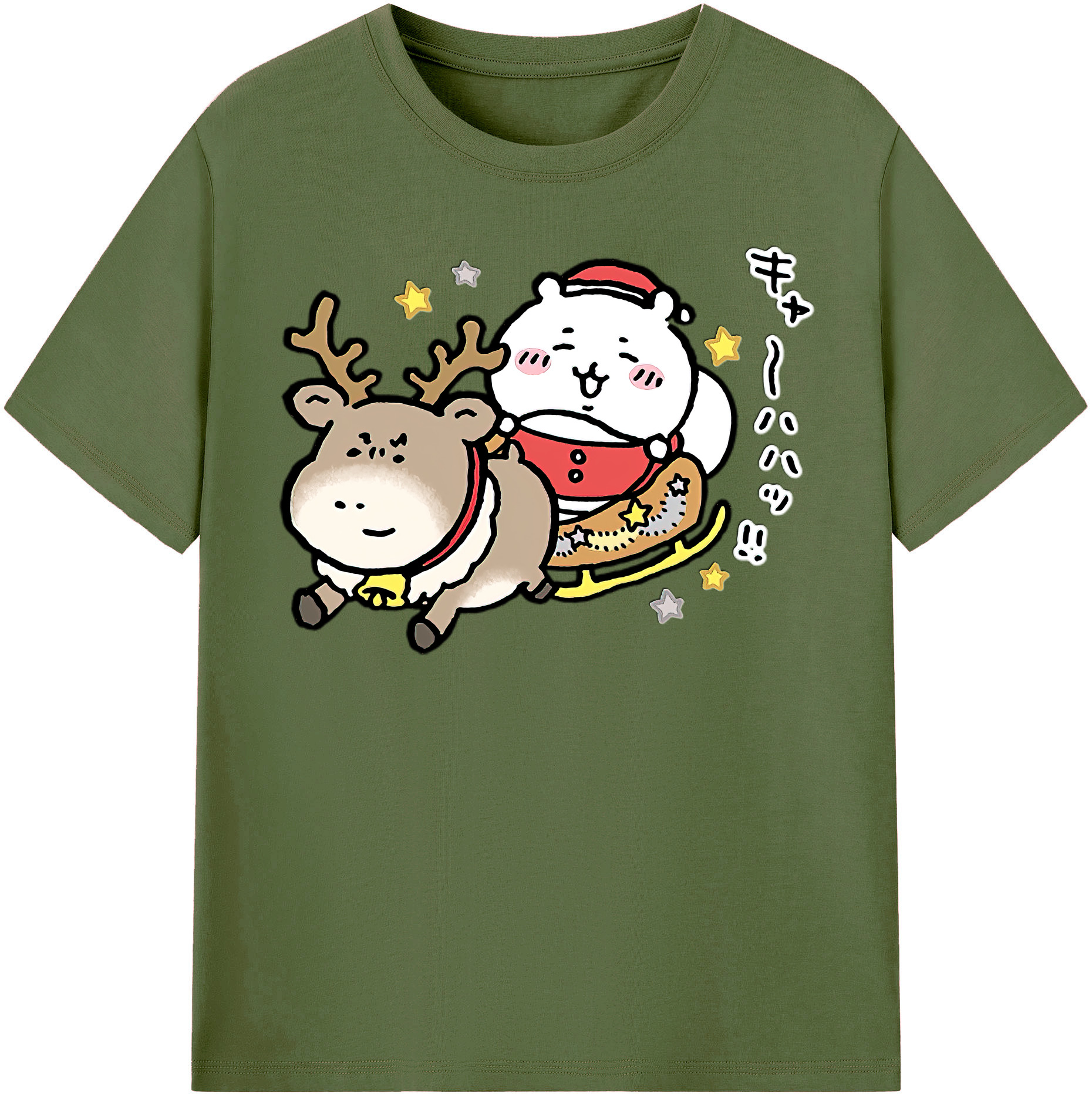 （画像用） ちいかわ ちいかわ Chii-kawa chiikawa 綿100％半袖Tシャツ（フロントプリント）